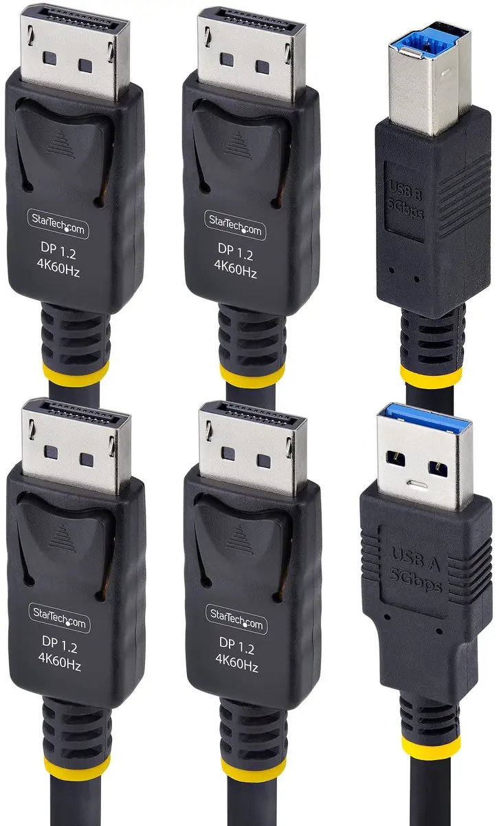 Startech DDU1226-KVM-CABLE KVM Kabel - 1,8m - 4K 60Hz - USB 5Gbps - Zwart