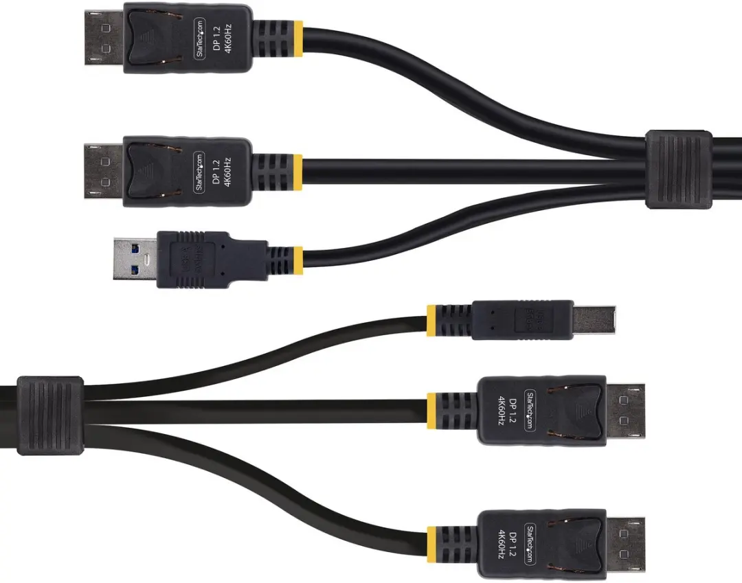 Startech DDU1226-KVM-CABLE KVM Kabel - 1,8m - 4K 60Hz - USB 5Gbps - Zwart