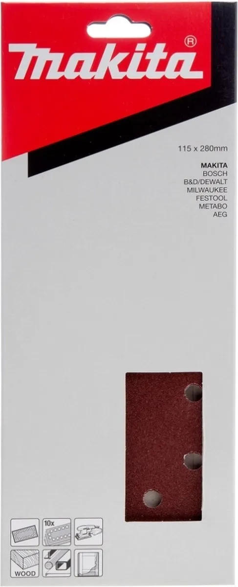 Makita P-33037 Schuurvel - 10 Stuks - Rood - afbeelding 2 van 2