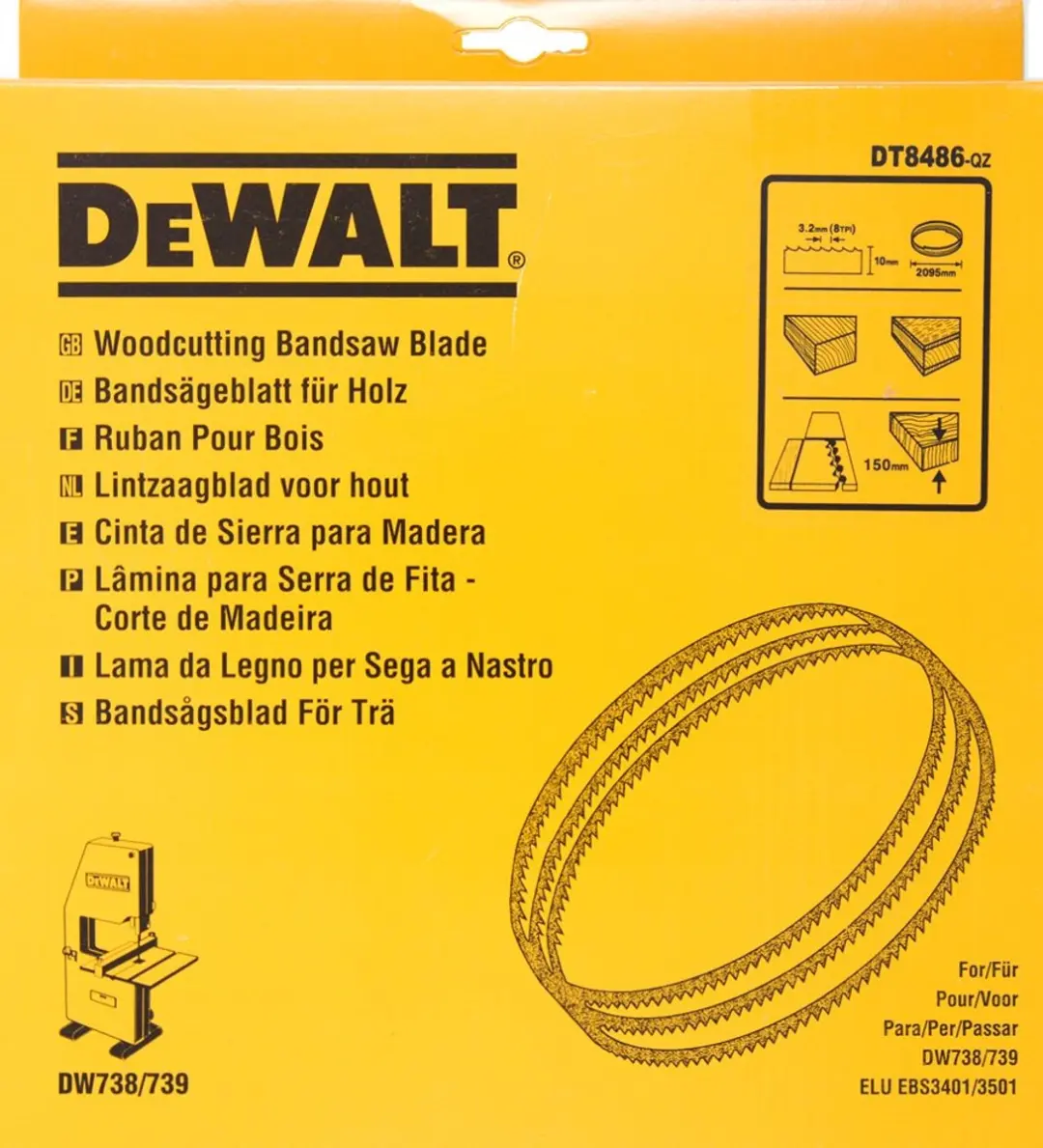DeWalt DT8486 Lintzaagblad 2095x10x0.6mm 8TPI - afbeelding 3 van 5