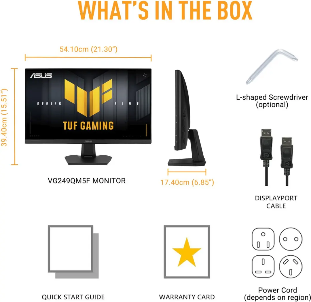 ASUS TUF Gaming VG249QM5F Monitor - 24" - 240Hz - 0.3ms