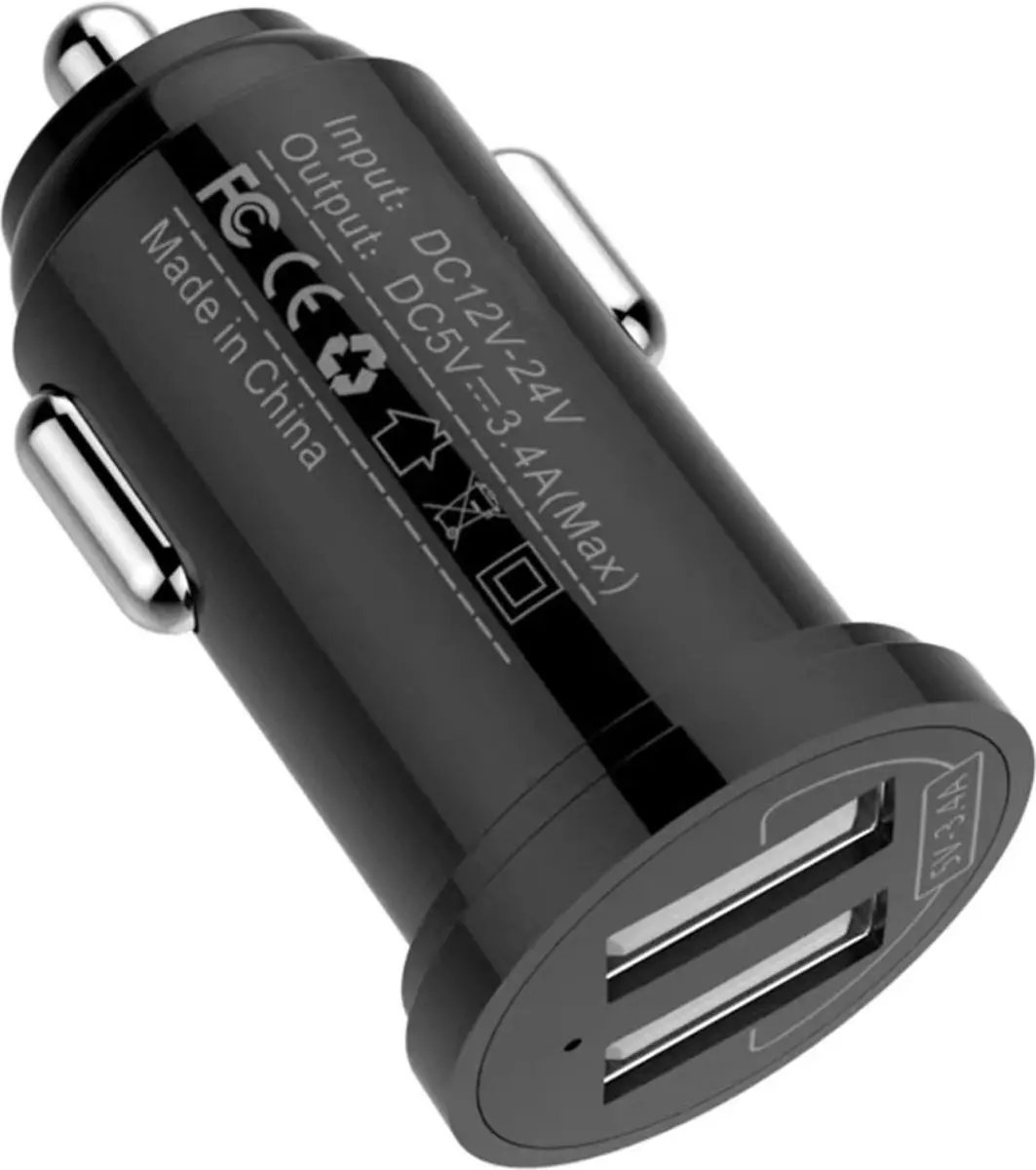 Techly IUSB2-CAR5-A48 Universele Auto Oplader 24W - Zwart