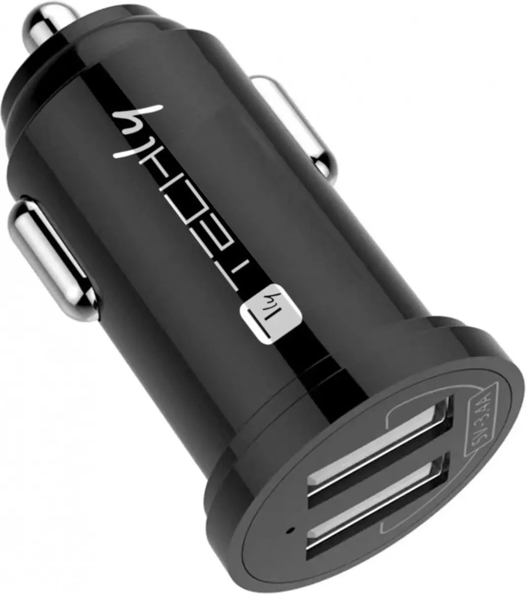 Techly IUSB2-CAR5-A48 Universele Auto Oplader 24W - Zwart