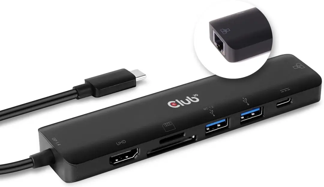USB Type-C 7-in-1 Hub CSV-1592 - HDMI 4K60Hz - RJ45 - Zwart