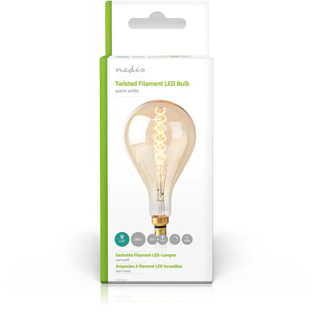 Nedis LED-Filamentlamp E27 A160 5W - 280 Lm Warm Wit - 2000K - Goud - afbeelding 6 van 6