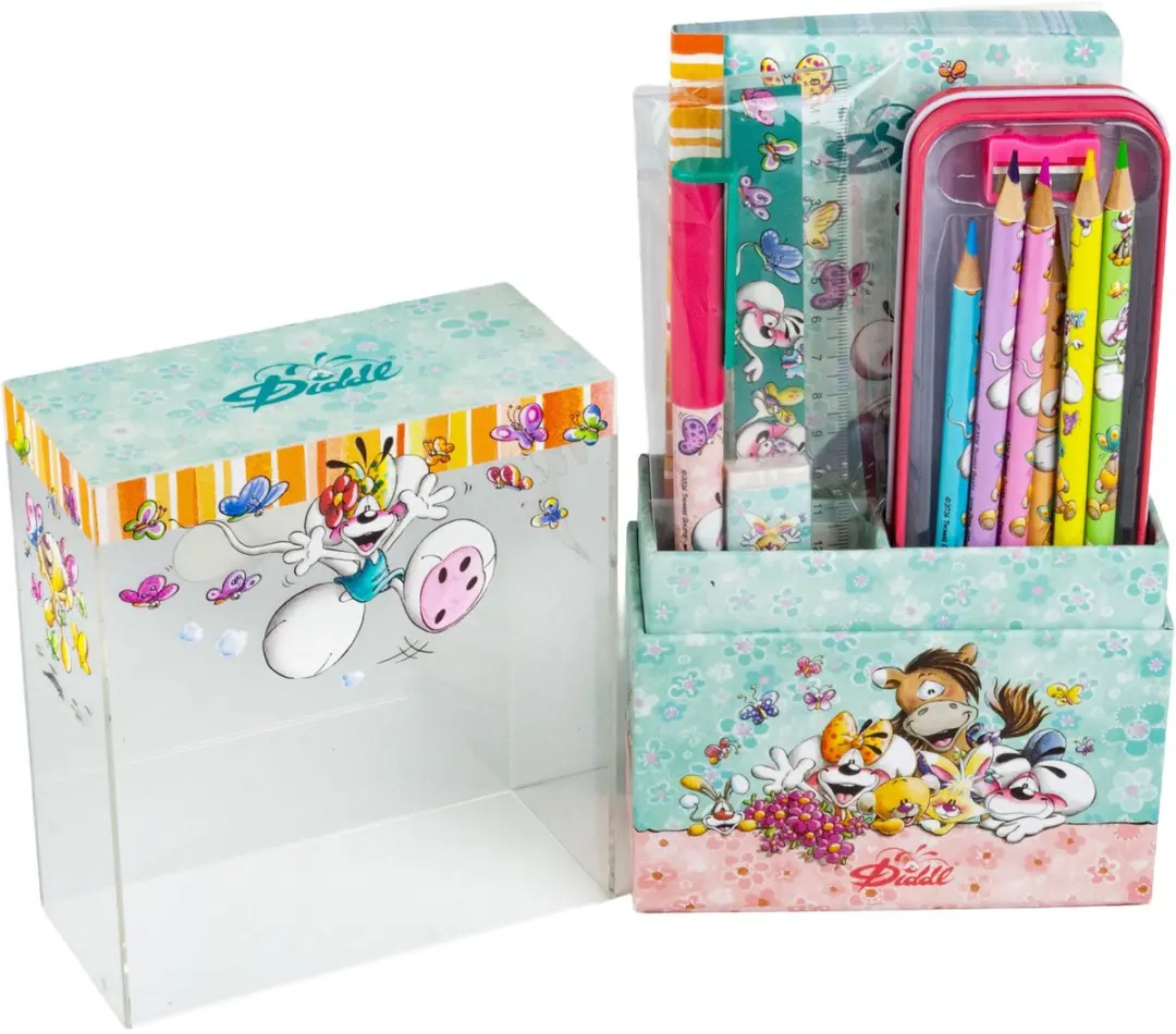 Diddl Diddlina Pimboli Schrijfwarenset - 12 Stuks - Metal Etui