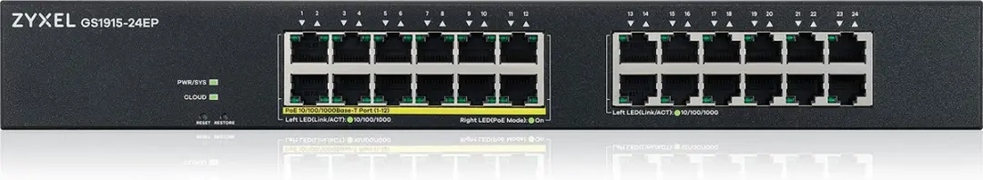 Zyxel GS1915-24EP Switch - 24 Poorten - Zwart
