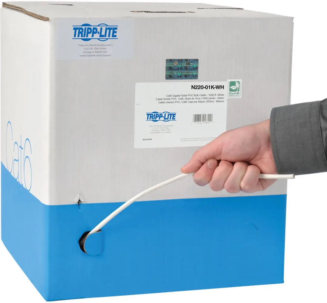 Tripp Lite N220-01K-WH Netwerkkabel Cat6 Wit - 304,8m