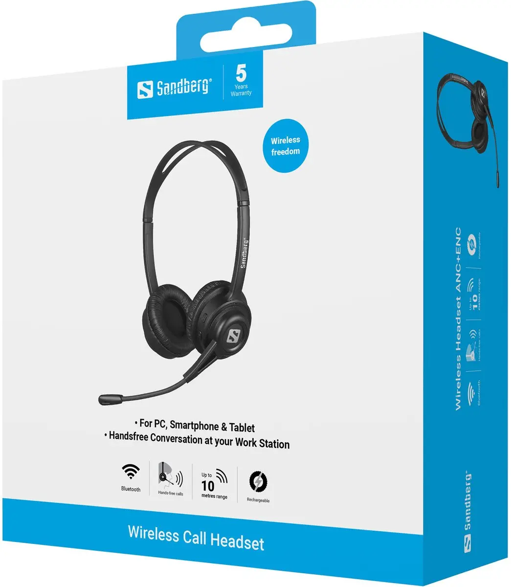 Sandberg 126-43 Draadloze Headset - Zwart
