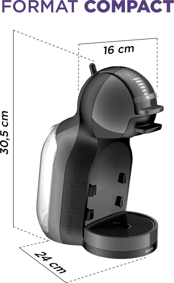 Krups NESCAFÉ Dolce Gusto Mini Me KP1238 Koffiecupmachine - Antraciet