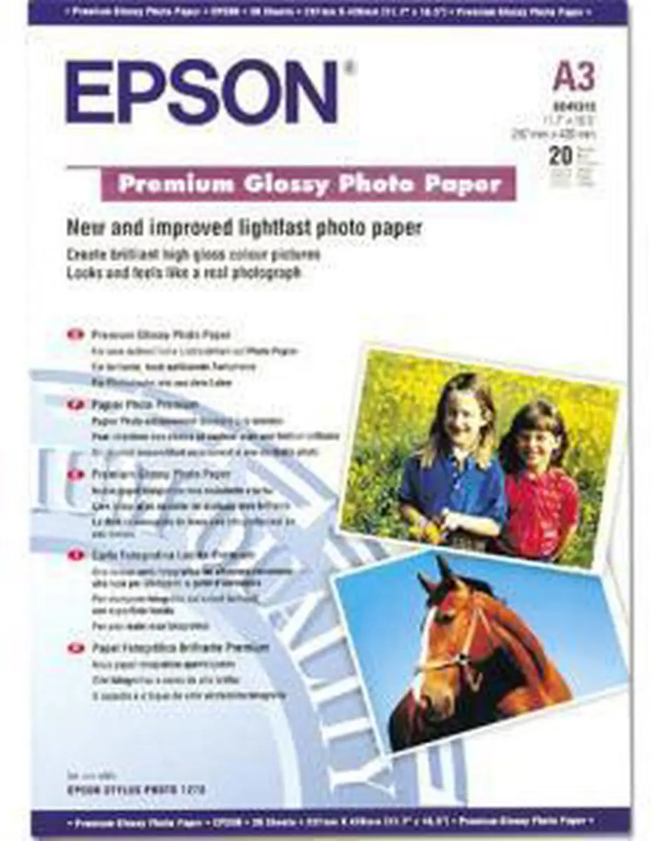 Epson Premium Glossy A3 Fotopapier - 20 Vel - C13S041315