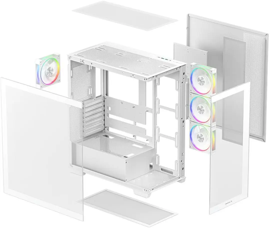 DeepCool CG580 V2 PC-Gehuize - 4 Ventilatoren Wit