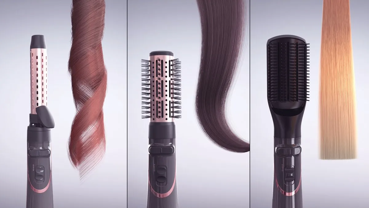 Remington AS8606 Curl & Straight Confidence Roterende Föhnborstel 800W - Grijs/Rosé