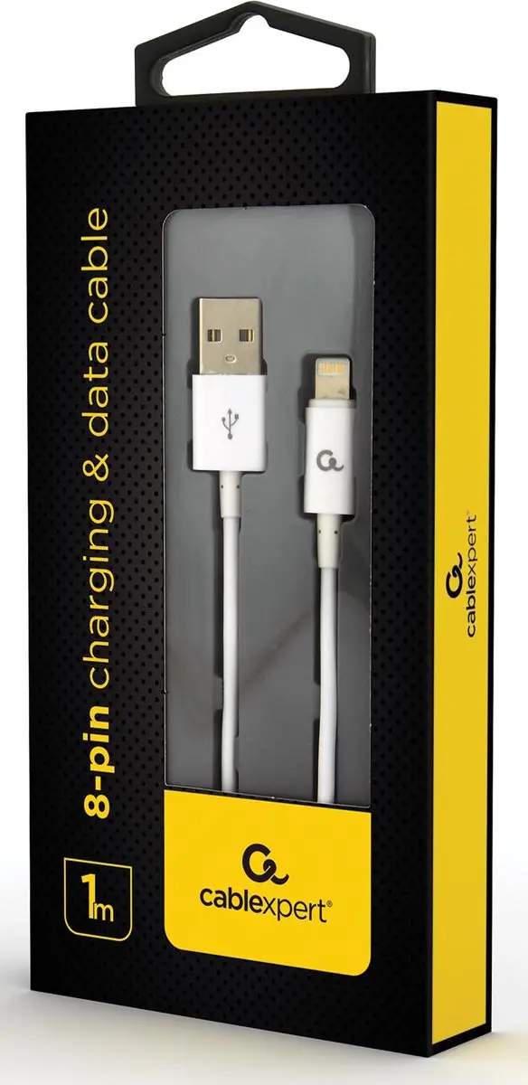 Cablexpert Lightning Kabel CC-USB2P-AMLM-1M-W - Wit