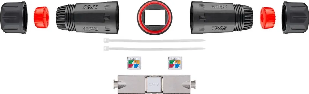 CAT6 STP Toolless Outdoor Koppelstuk - 10 Stuks - Zwart