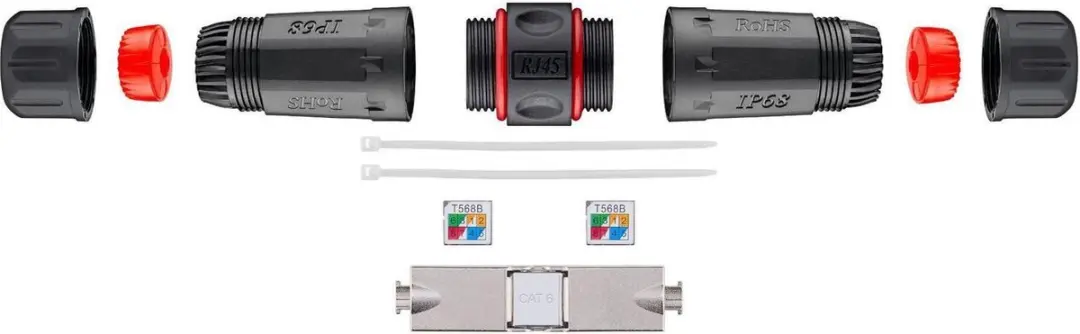 CAT6 STP Toolless Outdoor Koppelstuk - 10 Stuks - Zwart