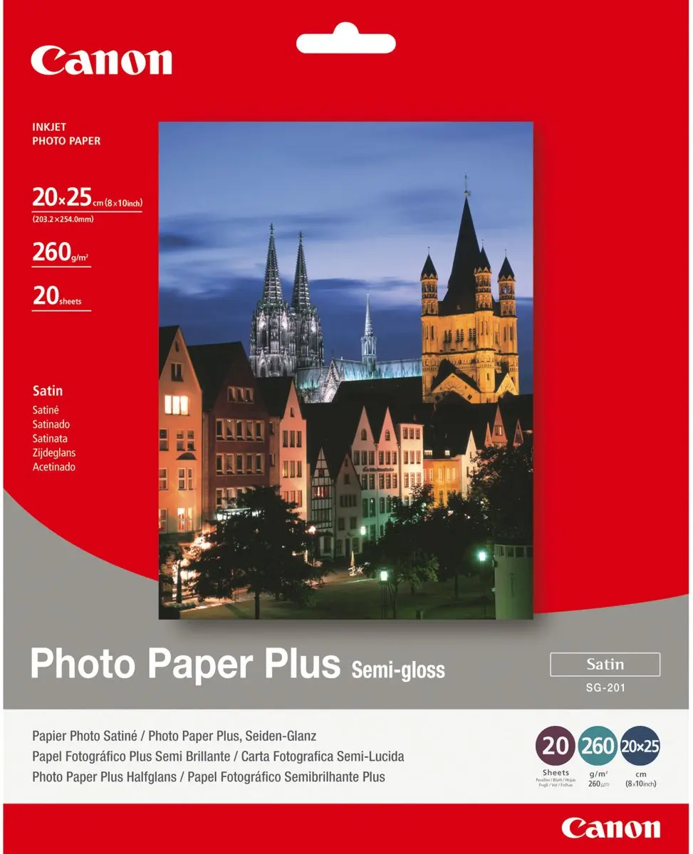 Canon Fotopapier 260g B4 20x25cm - 20 Vel Wit
