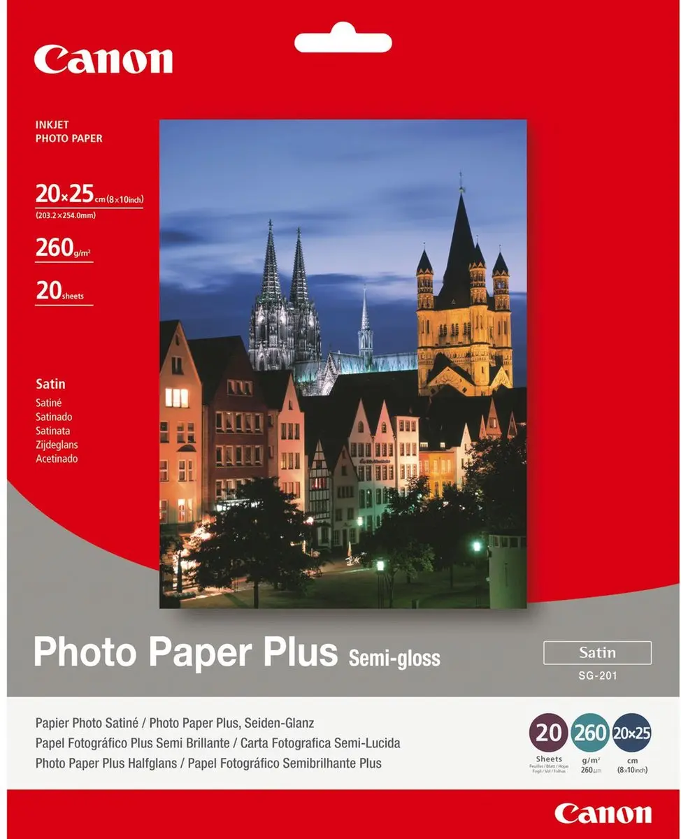 Canon Fotopapier 260g B4 20x25cm - 20 Vel Wit