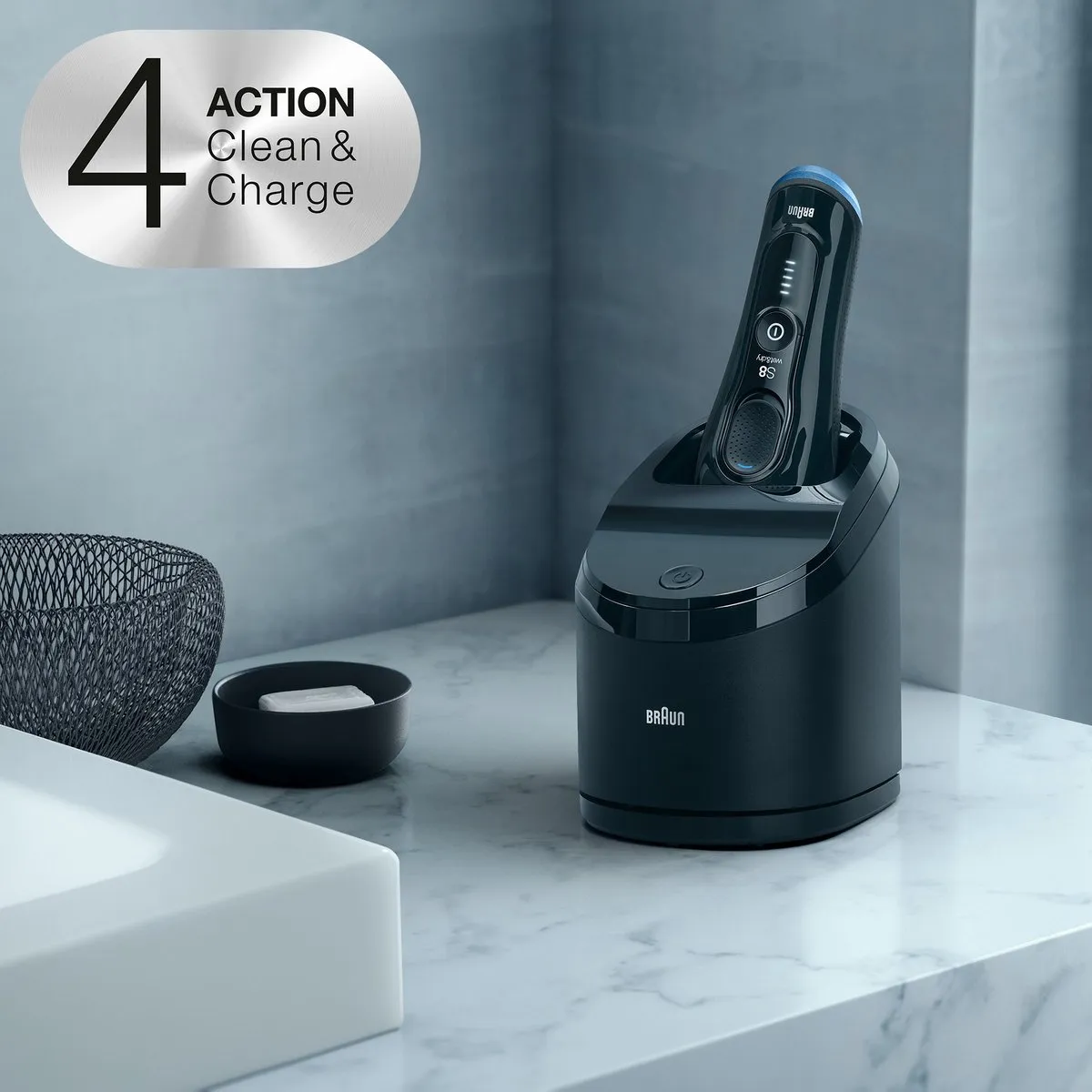 Braun Series 8 8385CC Scheerapparaat - 4 Mesjes - Zwart/Blauw