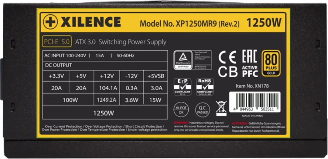 Xilence XP1250MR9.2 Voeding 1250W - Zwart/Rood