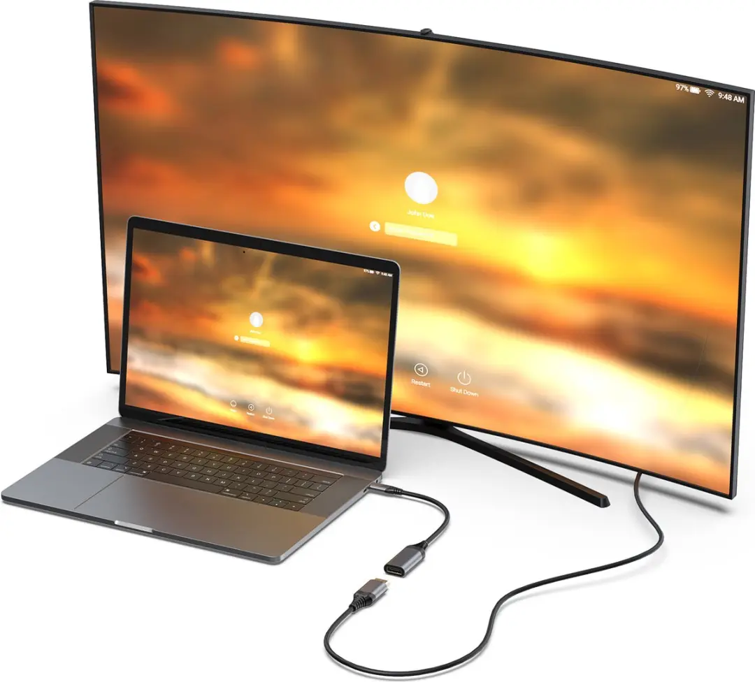 Equip 133493 USB Type-C naar DisplayPort Kabel 0,15m - Zwart/Grijs