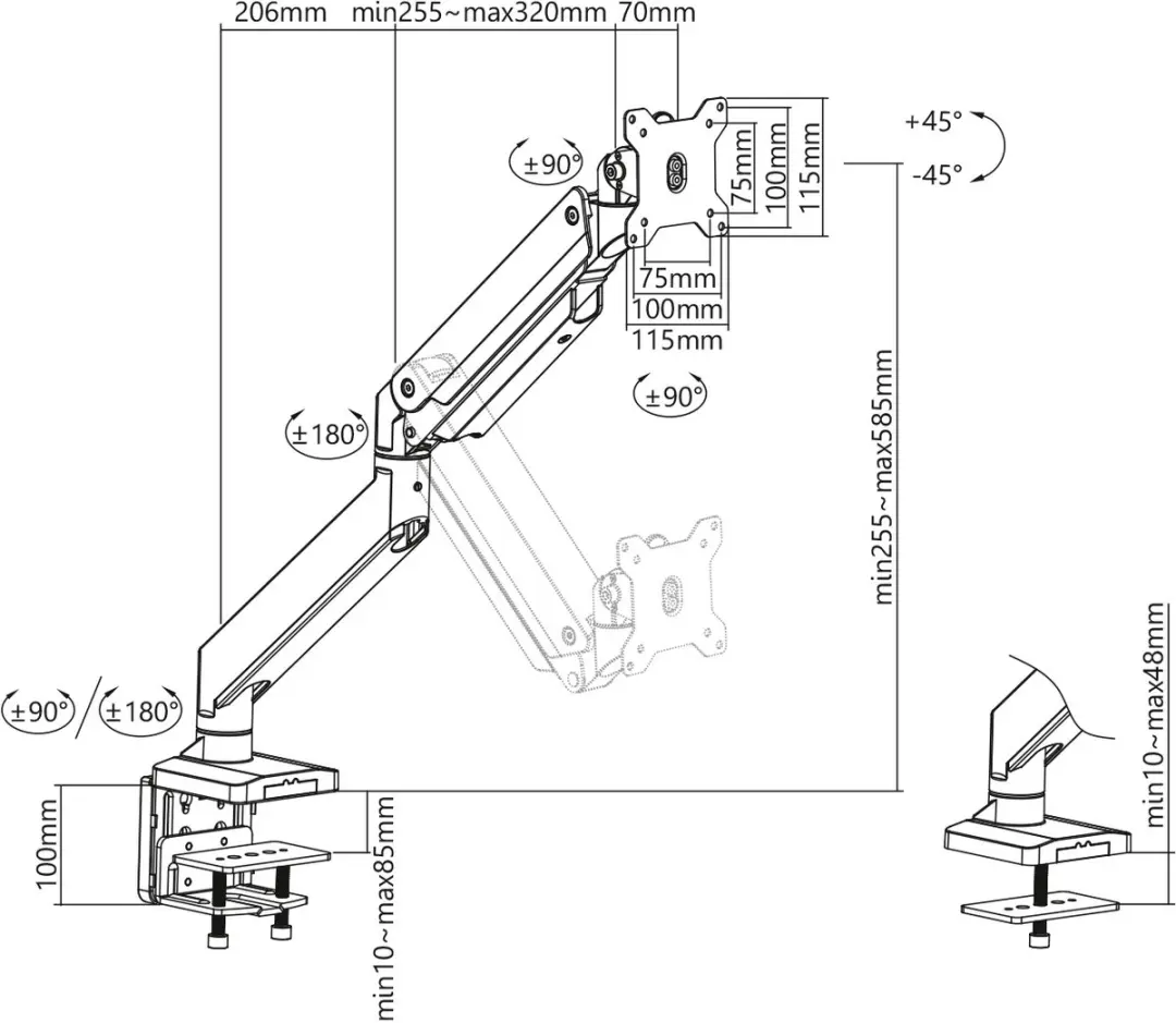 Digitus DA-90426 TV-Bevestiging 35" - VESA 75x75/100x100 - Zwart