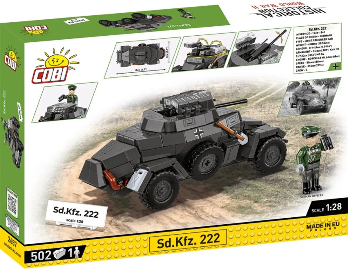 Cobi Sd.Kfz. 222 COBI-2657 - 502 Stukken - Meerkleurig