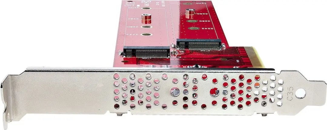 Startech Dual M.2 PCIe 4.0 Adapter Kaart - Rood