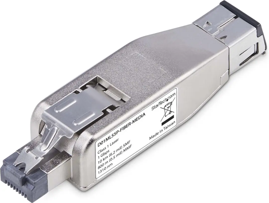 Startech Gigabit Glasvezel naar RJ45 Media Converter - Singlemode/Multimode - PoE - Zilver