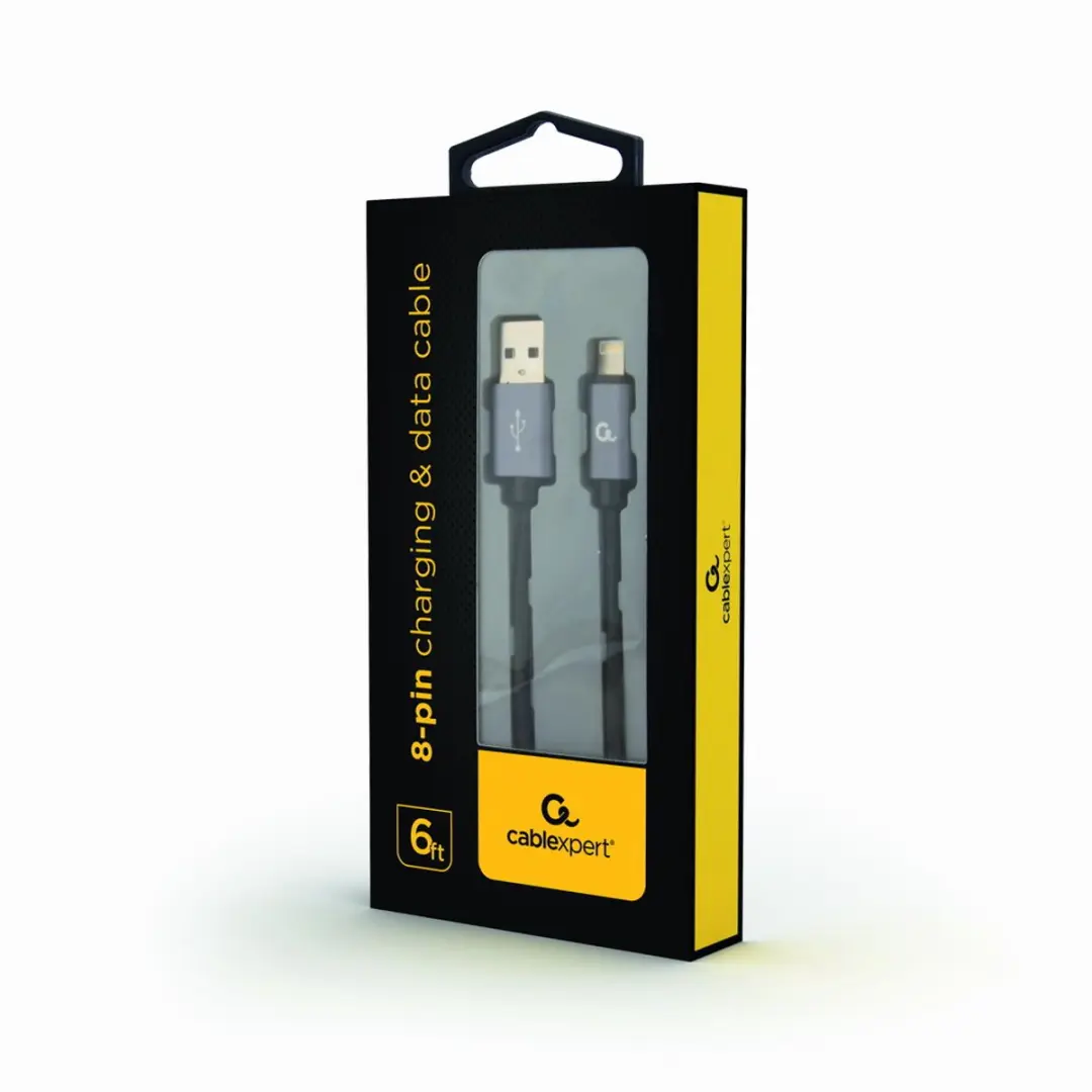 Cablexpert CCB-MUSB2B-AMLM-6 8-Pin Laad- & Datakabel 1.8m - Zwart