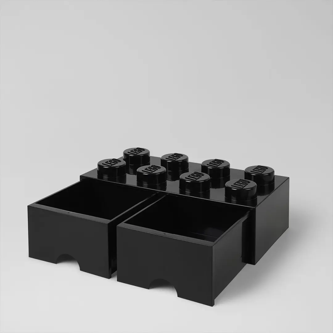 LEGO Brick 8 Opbergbox met Lades - Zwart