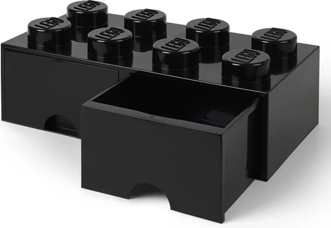 LEGO Brick 8 Opbergbox met Lades - Zwart