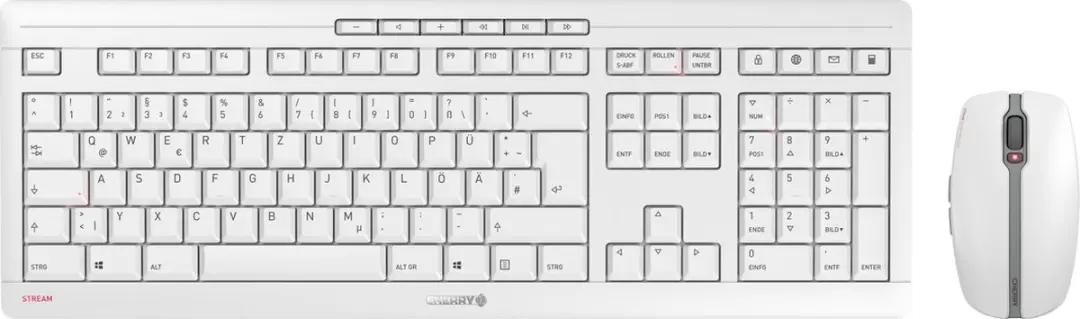 Cherry Stream Desktop Recharge QWERTY - Draadloos Toetsenbord & Muis Set - Grijs