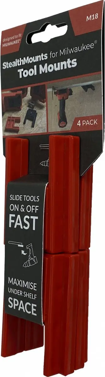 StealthMounts TM-MW18-RED Machinehouder Milwaukee M18 - 4 Stuks - Rood