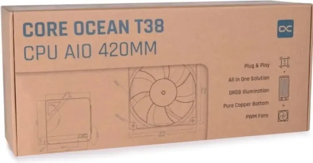 Alphacool Core Ocean T38 AIO 420mm - 3x 120mm Ventilatoren - Zwart