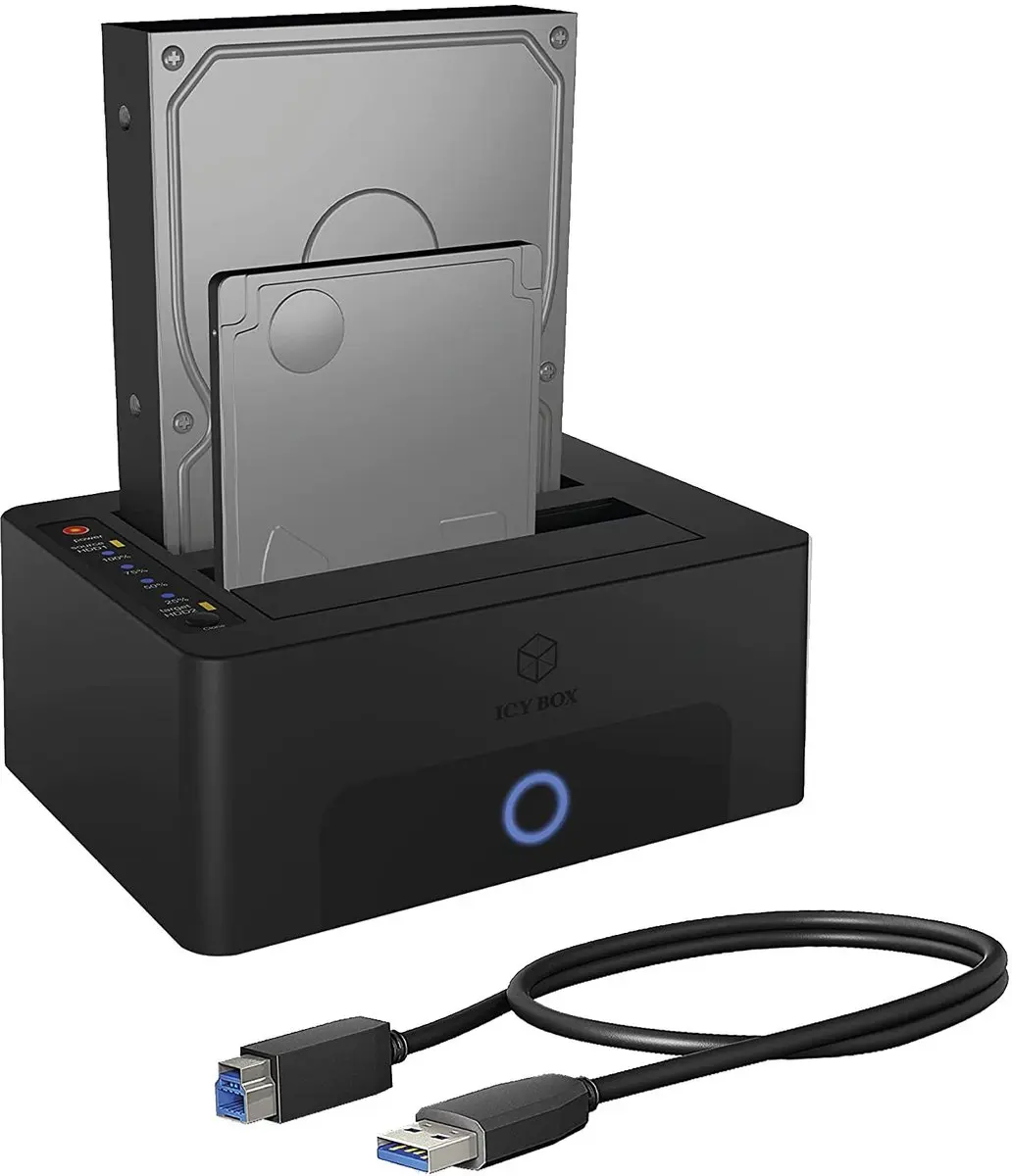 Icy Box IB-1232CL-U3 HDD-Dockingstation - 2,5/3,5" SATA - Zwart