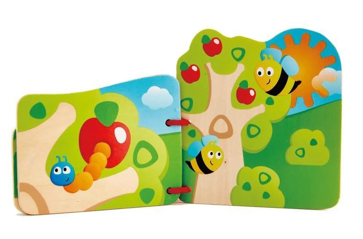Hape Houten Babyboekje Insecten 16x12,5cm - Multicolor