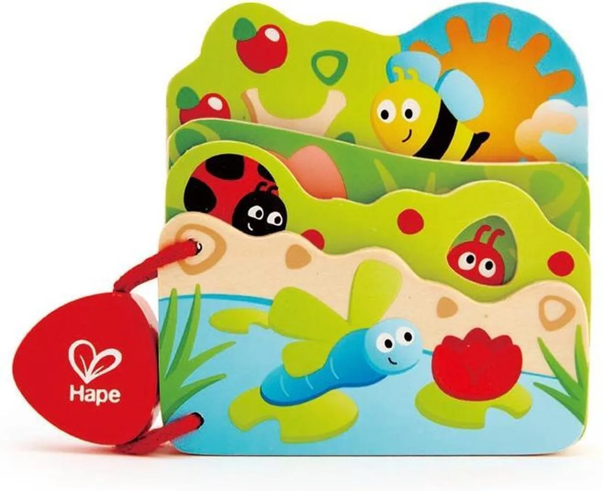 Hape Houten Babyboekje Insecten 16x12,5cm