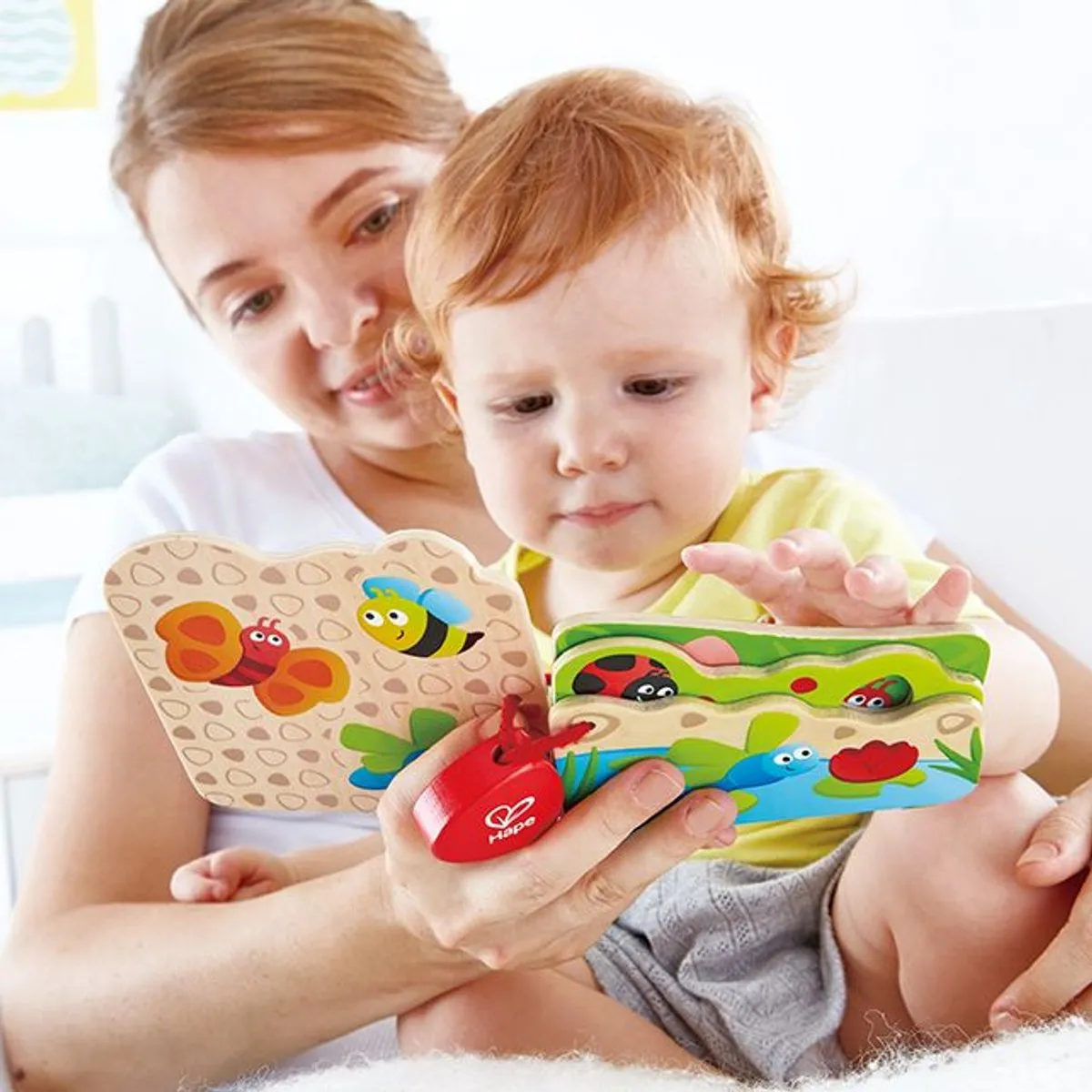 Hape Houten Babyboekje Insecten 16x12,5cm - Multicolor