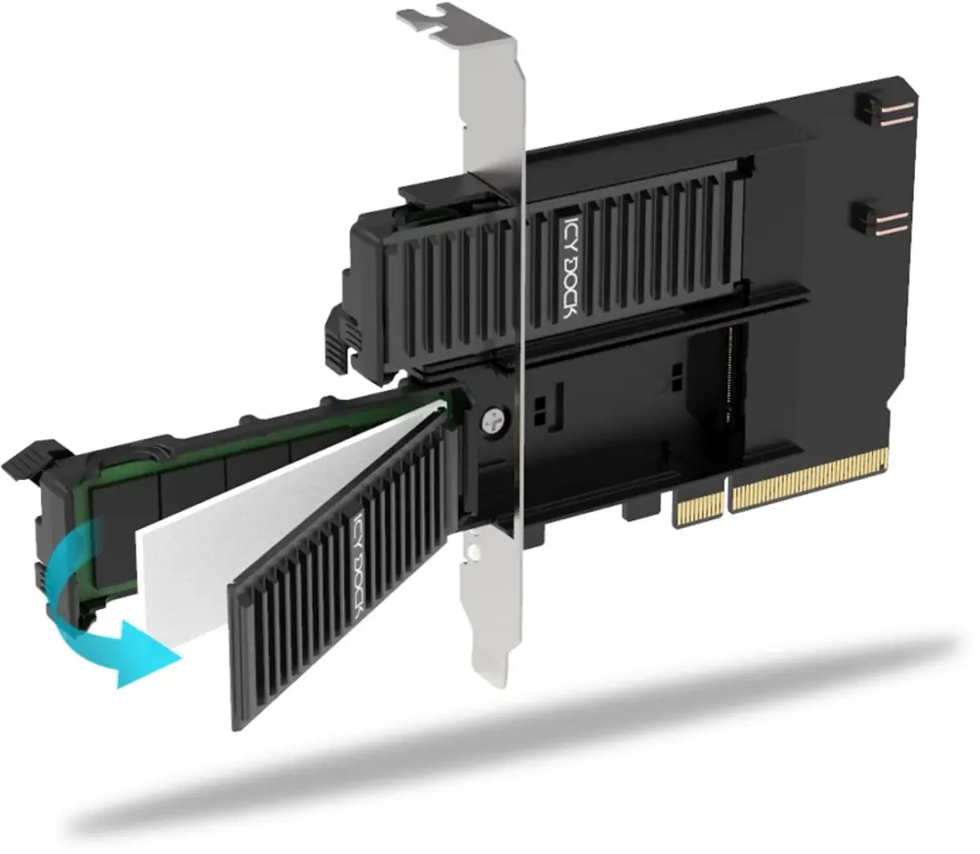 Icy Dock MB312M4P-B M.2 PCIe Interfacekaart - Zwart