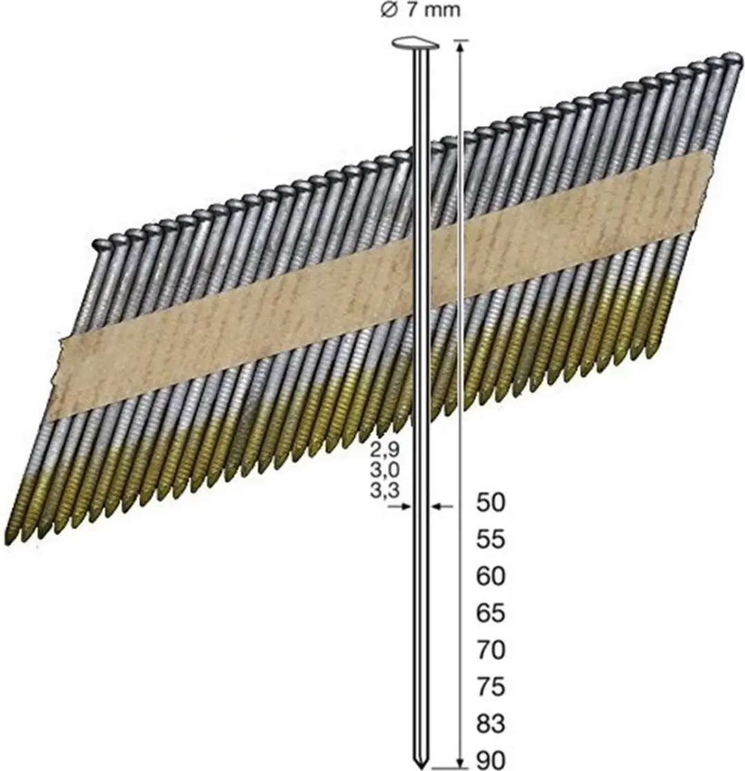 Dutack Clipped Head Nagel 2,8x70mm 34° Verzinkt