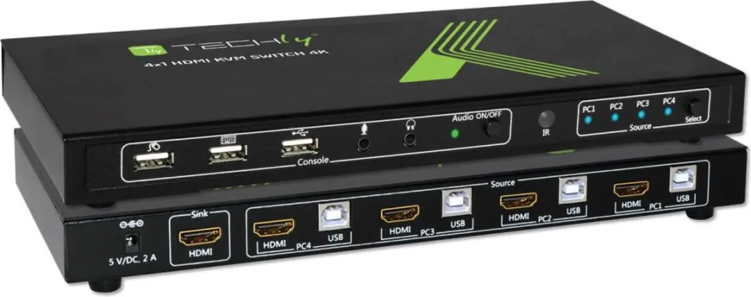 TECHly IDATA-KVM-HDMI4U KVM-switch HDMI 4 Poorten