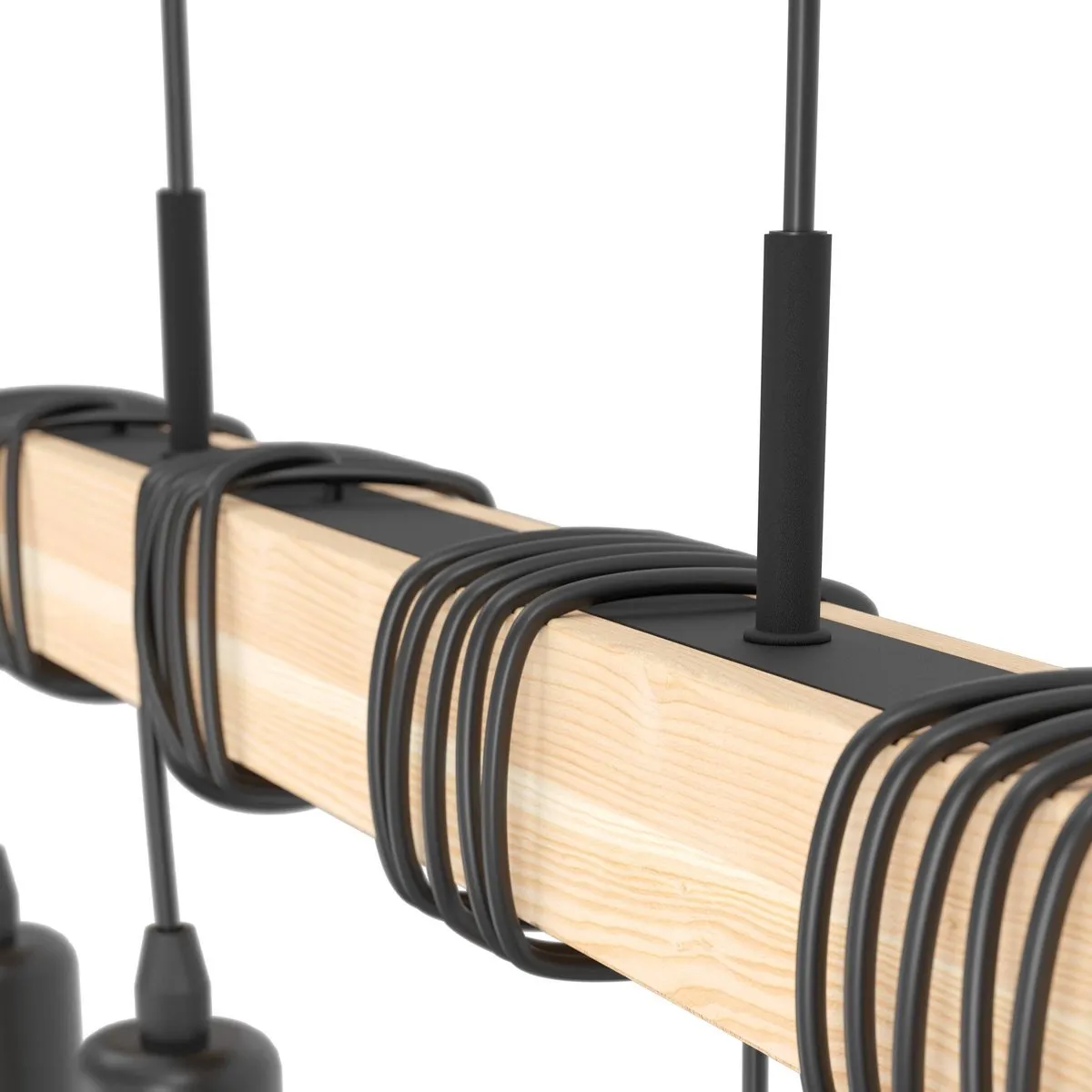 Eglo Townshend Hanglamp E27 - 70cm - Zwart/Bruin