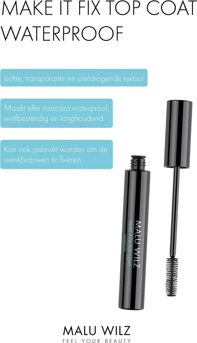 Malu Wilz Make it Fix Top Coat Waterproof Mascara - 11ml - Kleurloos