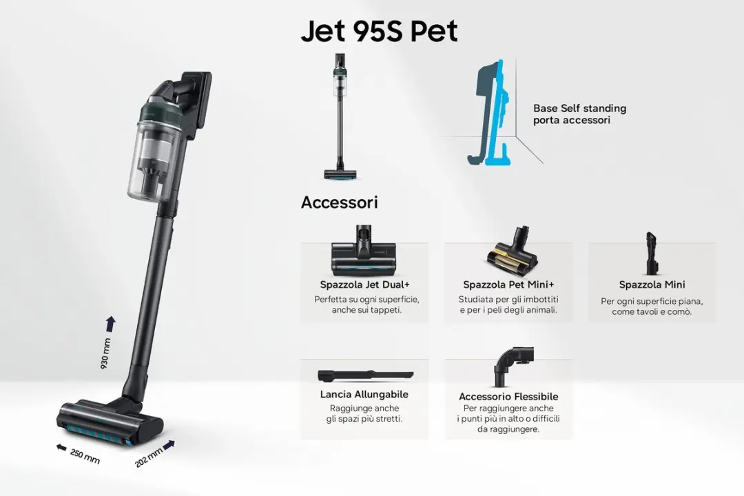 Samsung Jet 95S Pet 280 AW Stofzuiger - 280 AW - Zwart