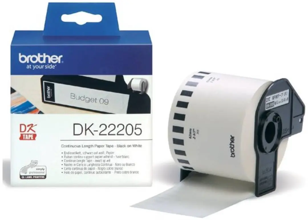 Brother DK-22205 Continu tape 62mm - Wit 30,48m