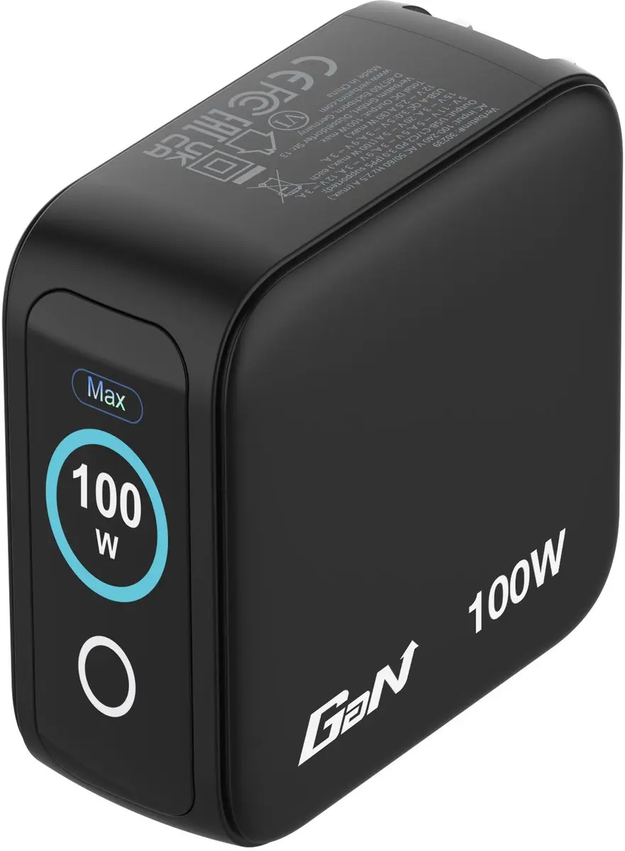 Verbatim Mini Gan-Oplader 100W 2xUSB-C 1xUSB-A - Transparant - afbeelding 6 van 6