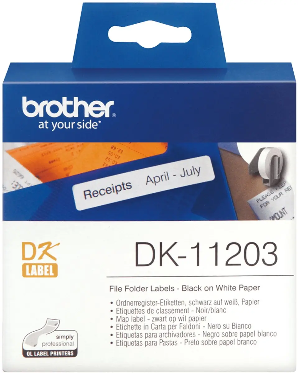 Brother DK-11203 Die-Cut Labels - Wit - 87x17mm - 300 Stuks