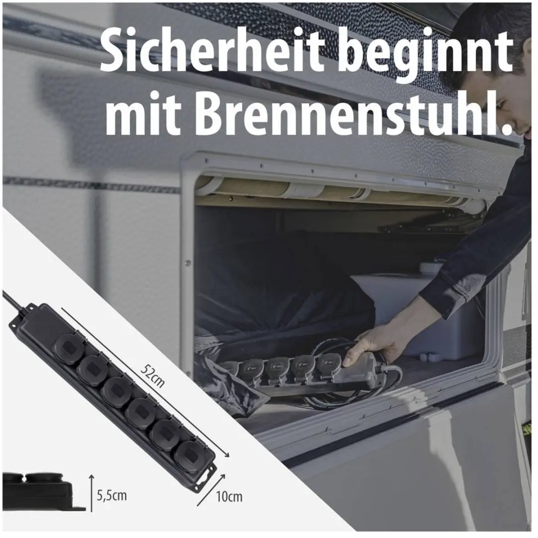Brennenstuhl Stopcontactverdeler IP44 6-voudig - 3680W - 2m