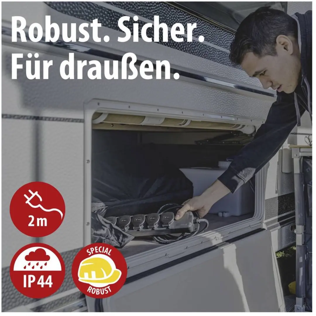 Brennenstuhl Stopcontactverdeler IP44 6-voudig - 3680W - 2m